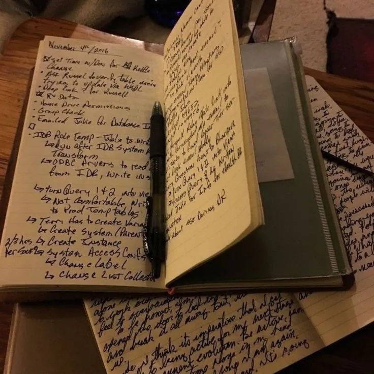  photo d'un journal ouvert sur des écritures