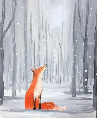 image d'un renard dans une forêt enneigée