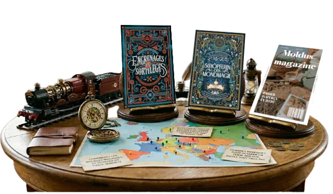 Table de présentation des livres issue de la péripétie