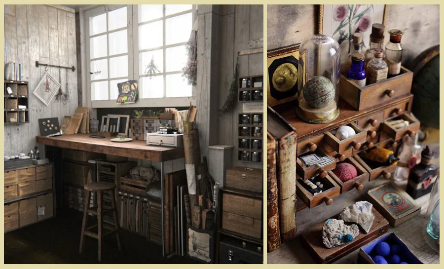 Photos de l'atelier de la grand-mère de Deryn