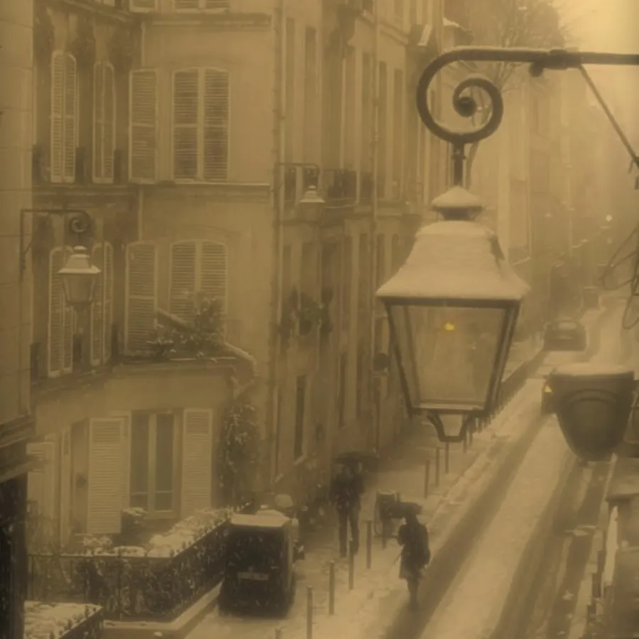 Ville sous la neige