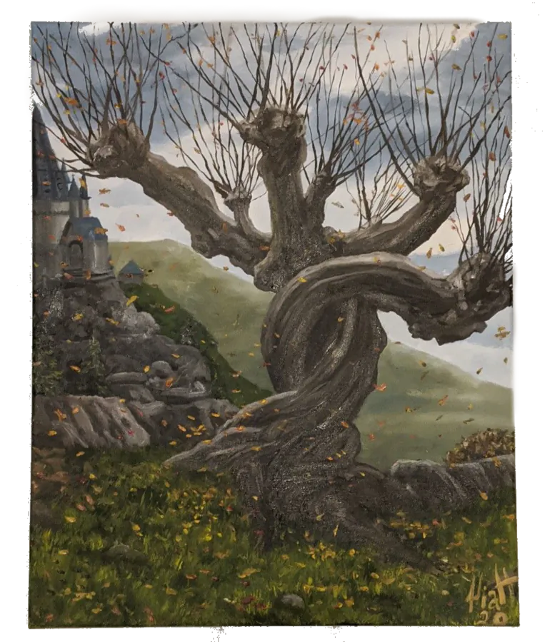 Peinture à l'huile du Saule Cogneur