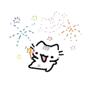 Chat avec des feux d'artifices