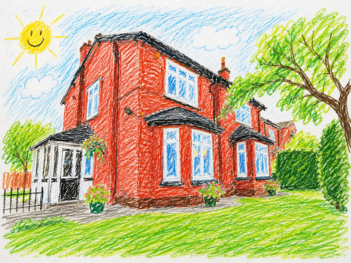 Maison dessinée au crayon