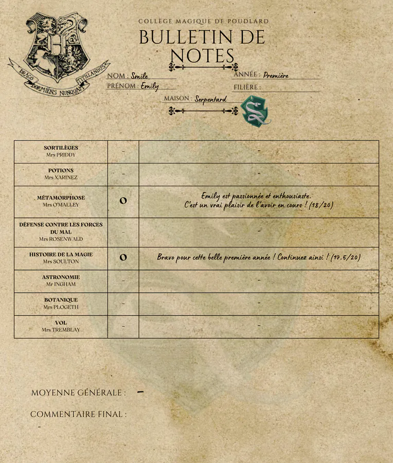 Bulletin d'Emily Smile