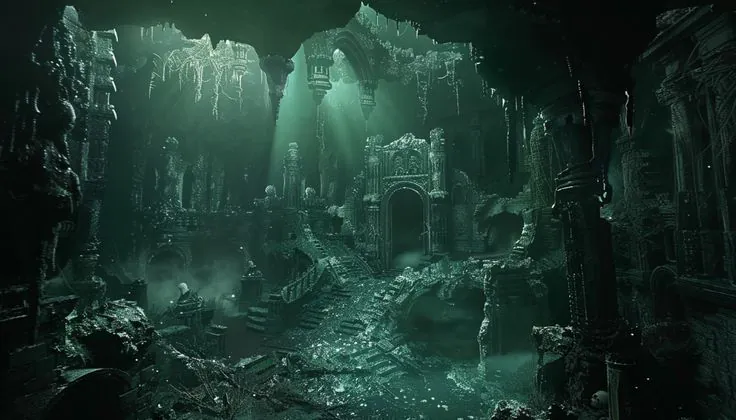 une caverne ancienne et inquiétante