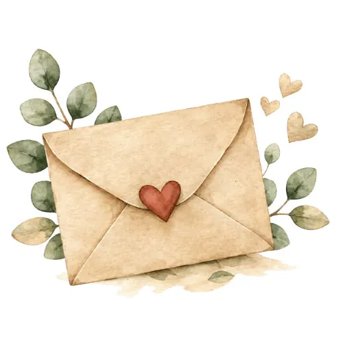 image d'une enveloppe avec un cœur rouge