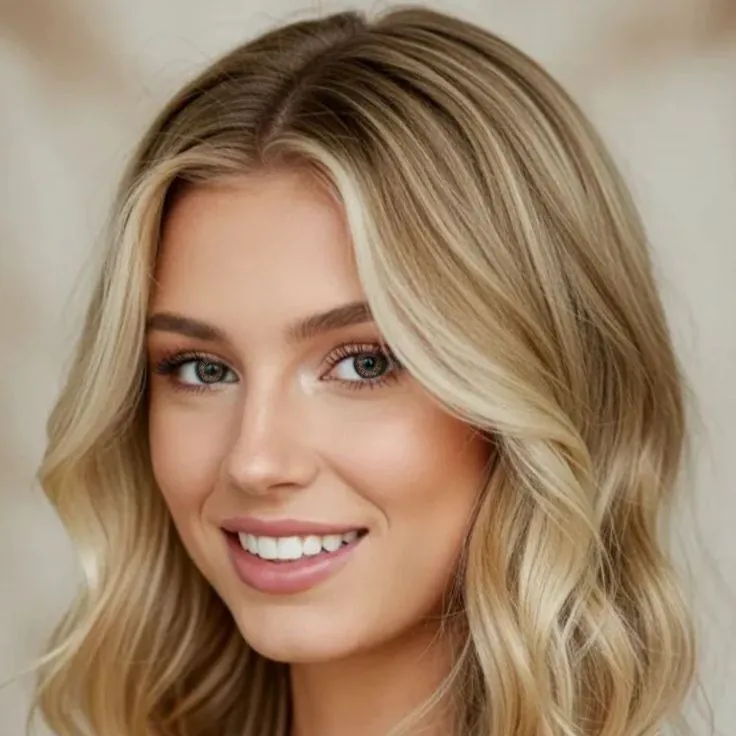 Image pour identifier le visage de Maddison Nash : Une blonde aux cheveux longs et ondulés, yeux marrons et la peau claire craignant le soleil.