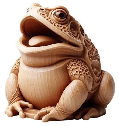 statuette de crapaud en bois