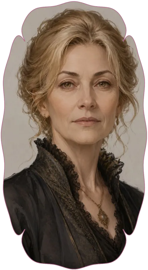 Femme d'une soixantaine d'année, élégente, blonde