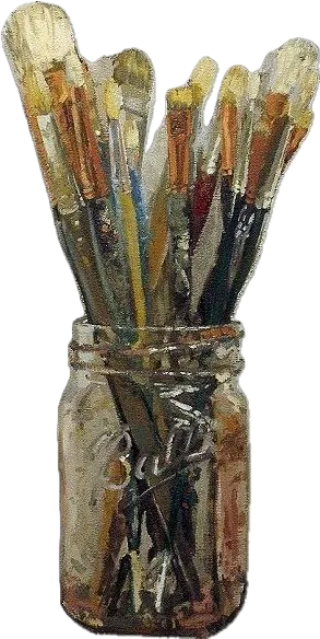 pinceaux dans un pot