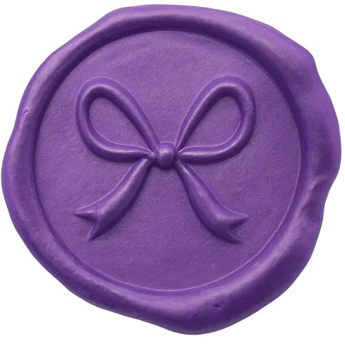 Sceau violet avec un noeud