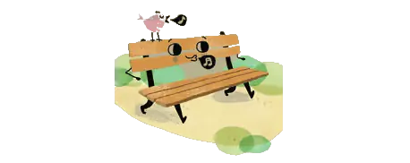 Un banc anthropomorphe sifflote alors qu'il se balade