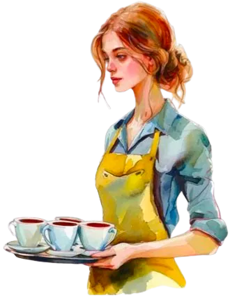 Serveuse avec un plateau