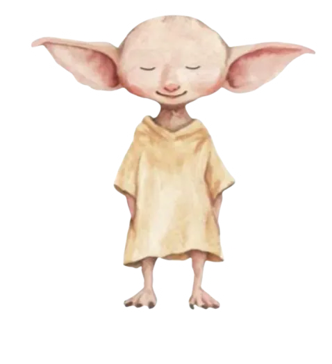 Elfe de maison les yeux fermés