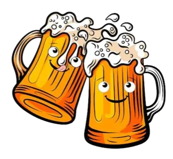 Deux chopes de bière mignonnes s'entrechoquent