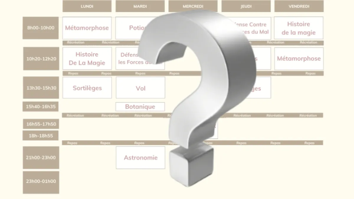 image d'un emploi du temps