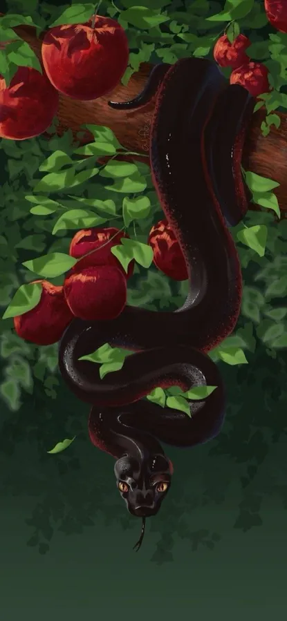 un serpent dans un pommier