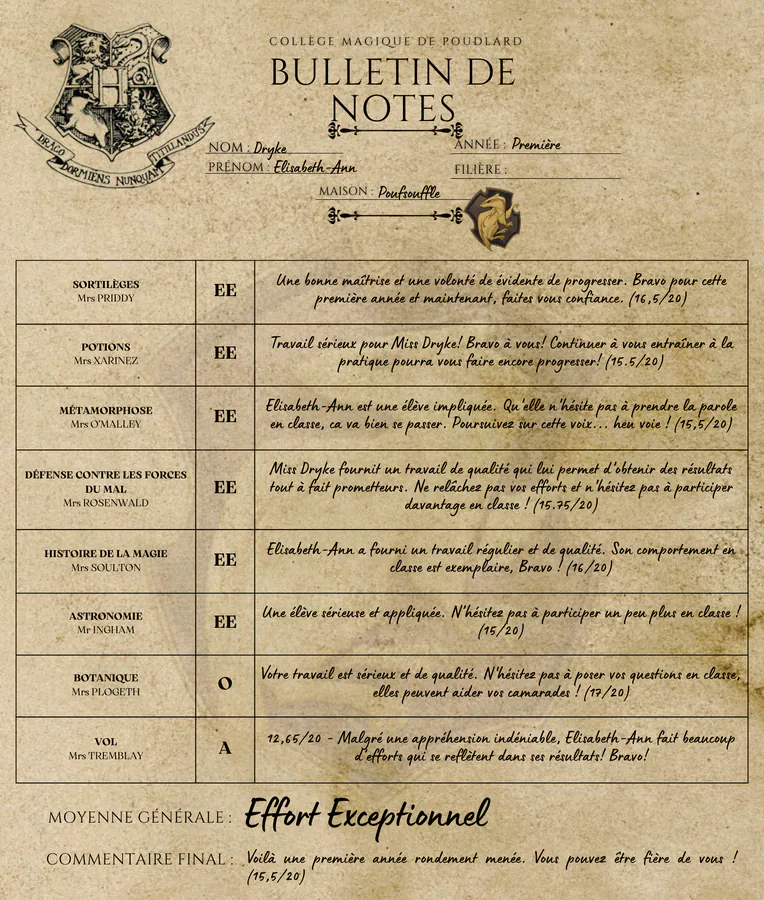 Bulletin d'Elisabeth-Ann Dryke