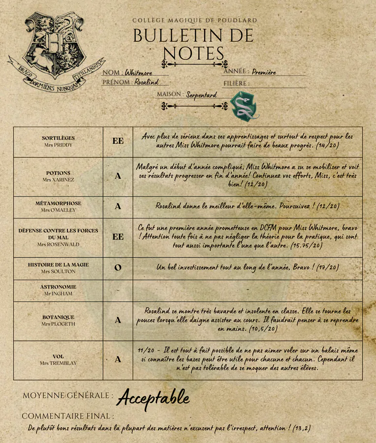Bulletin de Rosalind Whitmore