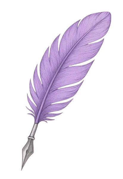 Plume d'écriture violette