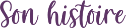 Son histoire, titre écrit en violet