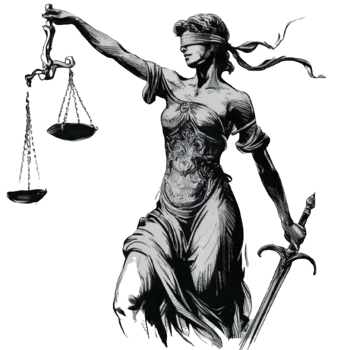 statue de la Déesse de la Justice qui brandit une balance et tiens une épée