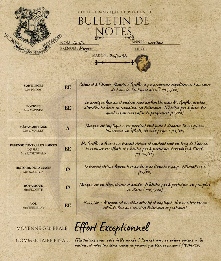 Bulletin de Morgan Griffin