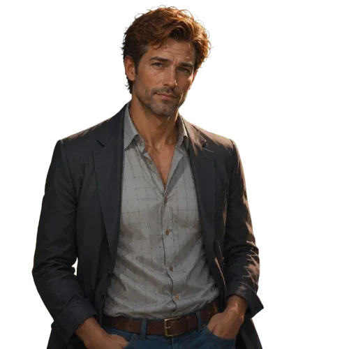 Homme roux en costume