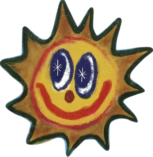 dessin de soleil avec un visage souriant