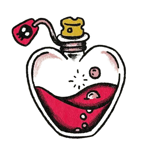 Petite fiole de poison rose